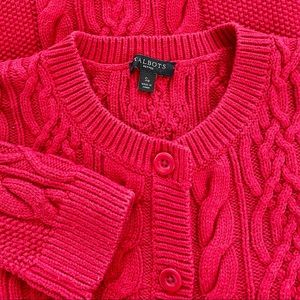 Talbots like new Red ❤️cable knit cardigan